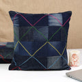 Indha Cushion Cover Denim Patchwork | 16X16 Cushion Cover Blue Denim | Home Decor | Throw Cushion Cover Set | Home Furnishing | Corporate Gifting