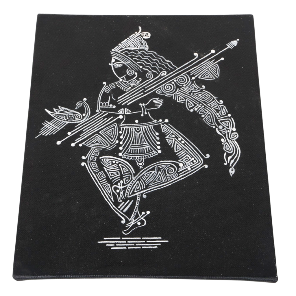 Indha Hand Painted Goddess Saraswati Wall Hanging Canvas | Ready-to-Gift Spiritual Art | Handmade Home Décor
