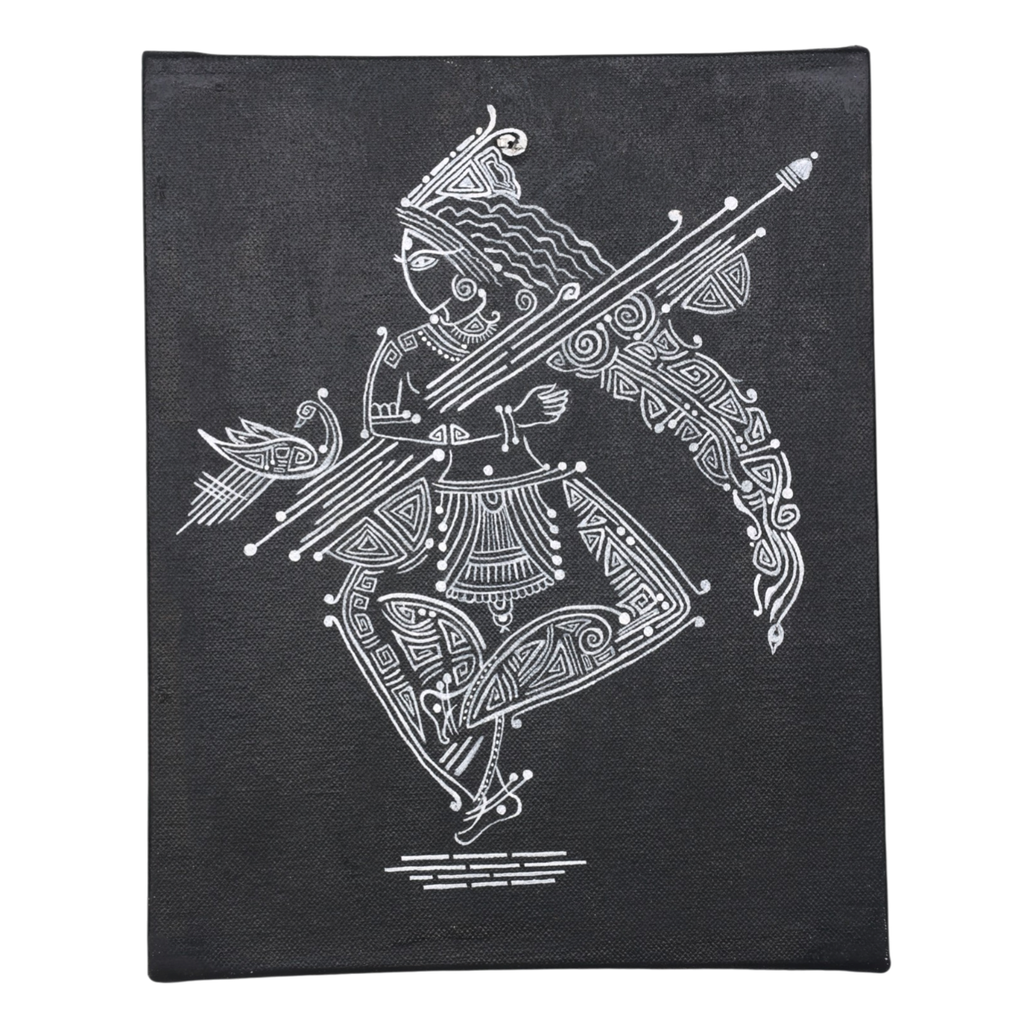 Indha Hand Painted Goddess Saraswati Wall Hanging Canvas | Ready-to-Gift Spiritual Art | Handmade Home Décor