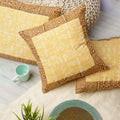 Indha Hand Block Printed Cushion Cover Mohanjo-Daro Print | 16x16 Inches Cushion Covers | Cotton Cushion Cover Set of 2