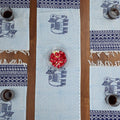 Indha Table Mats And Runner Set |Hand Block-Printed Blue Ethnic Elephant Design  Pattern Cotton Set 0f 6 Table Mats And 1 Runner |