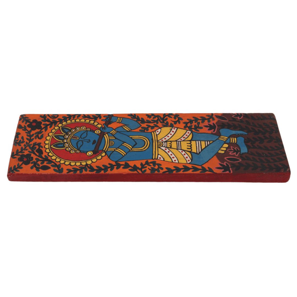 Indha's Hand-Painted Lord Krishna Wall Art - Capturing the Melody of the Flute | Lord Krishna Painting Wall Artwork hand painted Lord Krishna artwork| Wall hanging| Unique Wall hanging artwork|