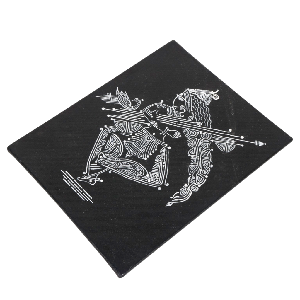 Indha Hand Painted Goddess Saraswati Wall Hanging Canvas | Ready-to-Gift Spiritual Art | Handmade Home Décor
