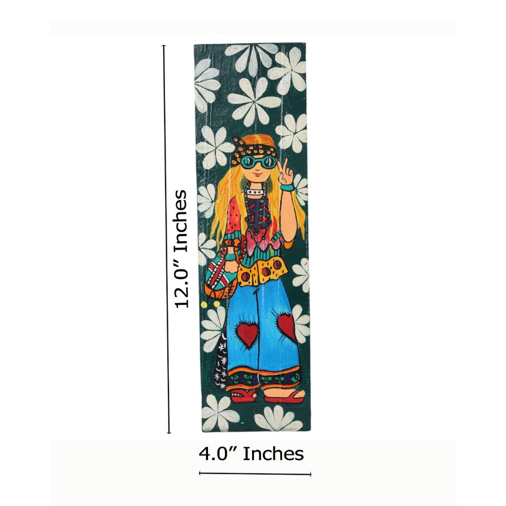 Indha Hand painted Wall Art | Indo-Western Lady Print Wall Art | Repurposed Wood Wall Art