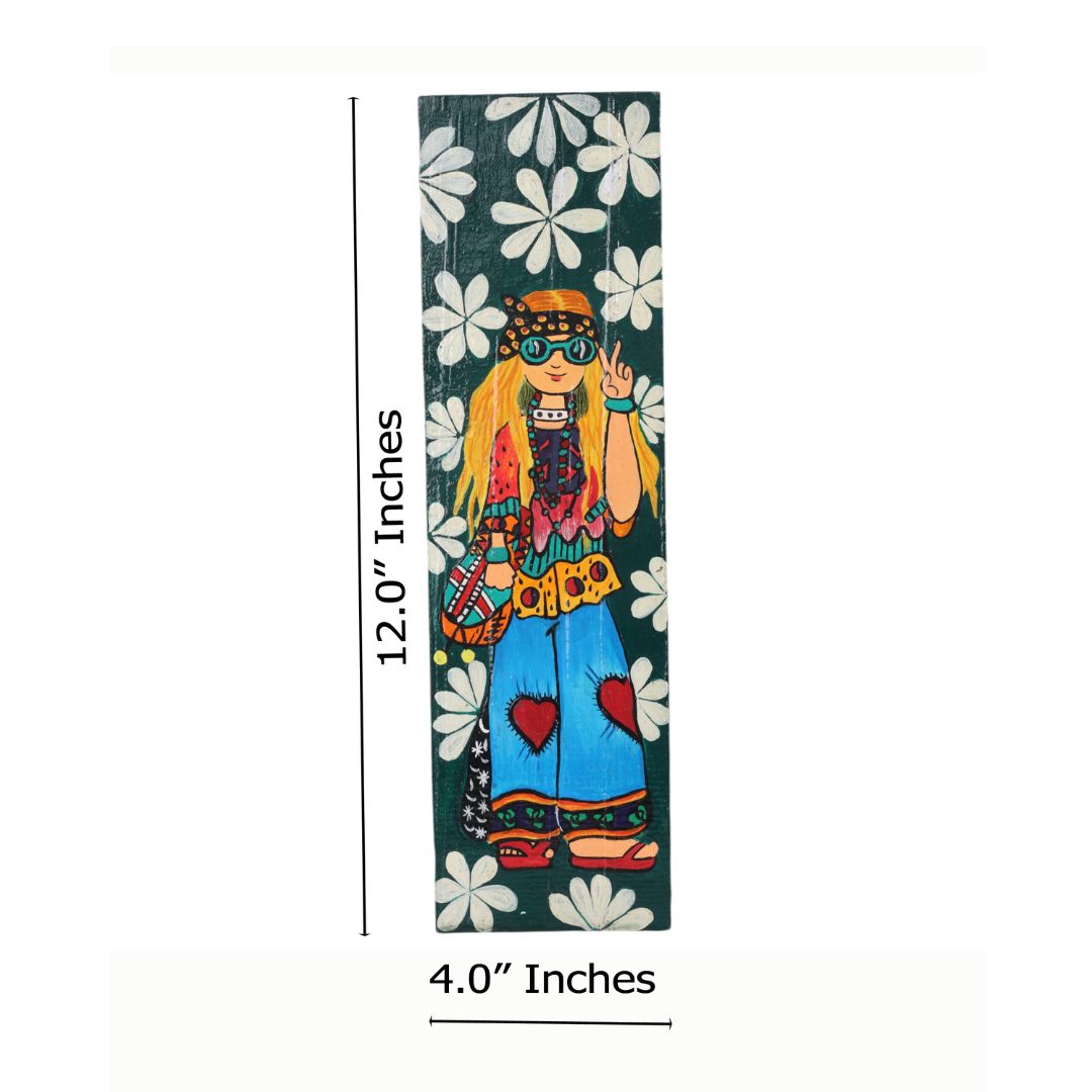 Indha Hand painted Wall Art | Indo-Western Lady Print Wall Art | Repurposed Wood Wall Art