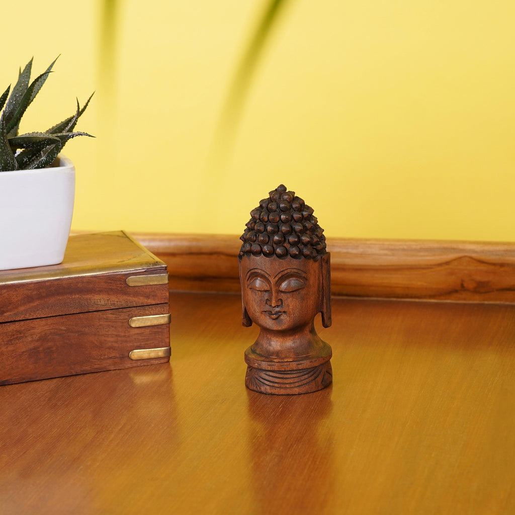 Indha Lord Buddha Meditating Statue – Hand-Carved Wooden Idol | Home & Office Décor | Peace Offering | Ethical Corporate Gift