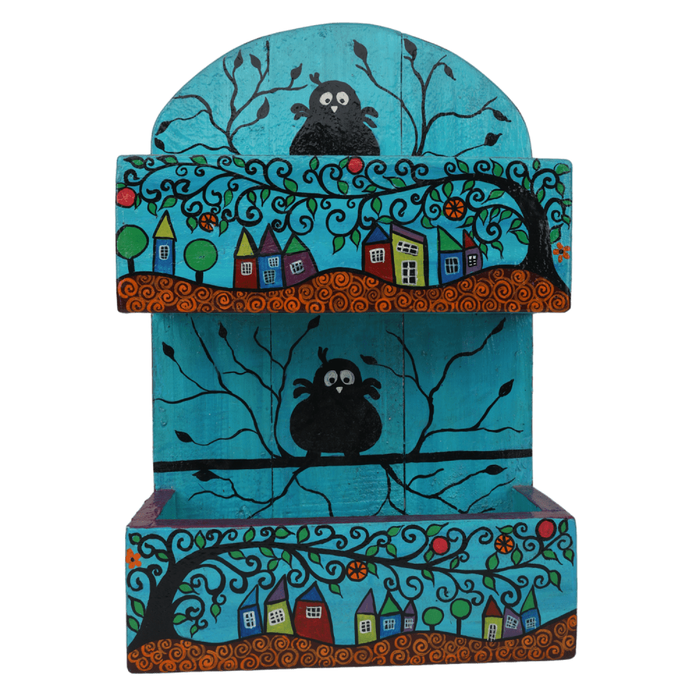 Indha Vintage Beautiful Wooden Handmade Fine Art Wall Decor | Unique &amp; Vintage Wall Decor | Hand Painted Rack |