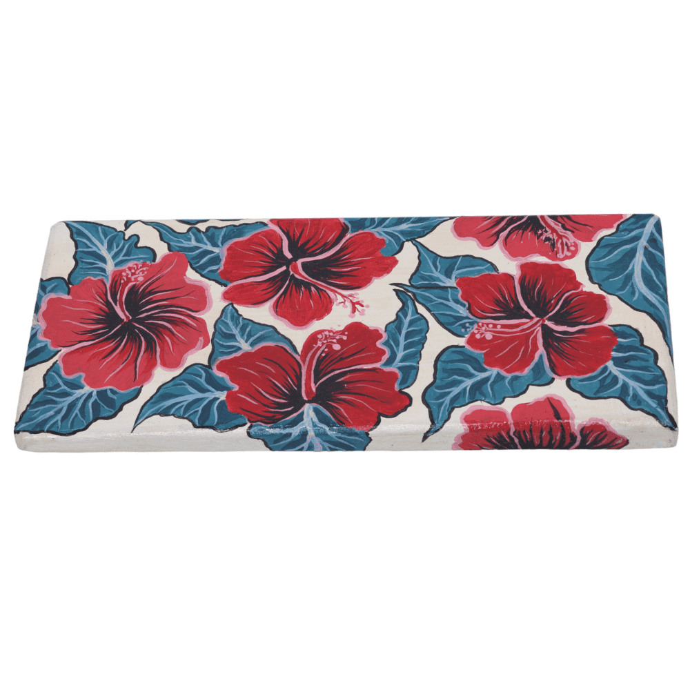 INDHA Hand-Painted Wooden Glass Coaster | Repurposed Wood Flower Print Table Coaster for Tea & Coffee Tables