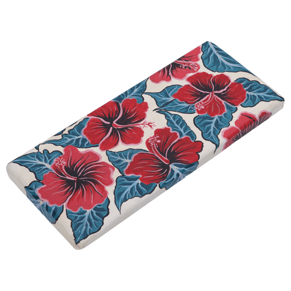 INDHA Hand-Painted Wooden Glass Coaster | Repurposed Wood Flower Print Table Coaster for Tea & Coffee Tables