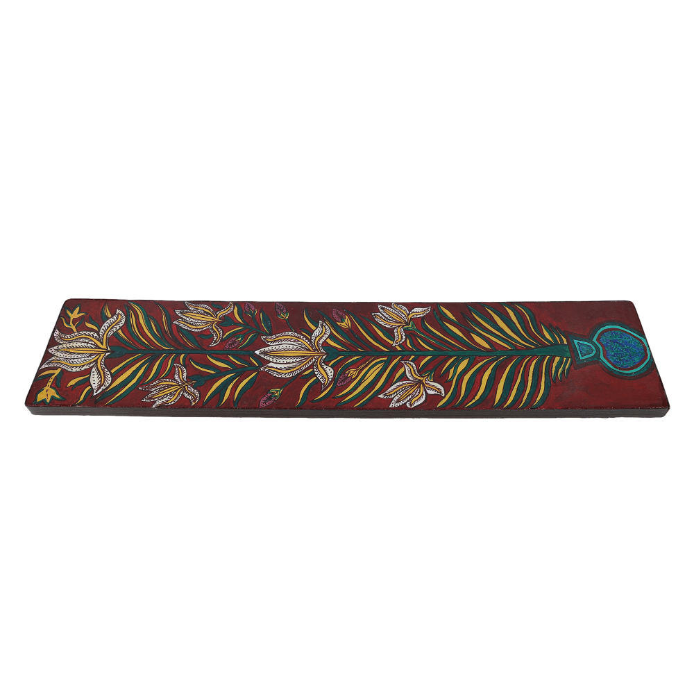 Indha Hand Painted Multicolor Flower Wall Decor  | Multicolor Sustainable Wall Decor | Tall Wall Decor | Wooden Wall Decor | Wall Painting Design | Unique Art Decor | Home Decor | Gifting |