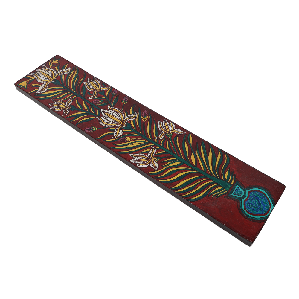 Indha Hand Painted Multicolor Flower Wall Decor  | Multicolor Sustainable Wall Decor | Tall Wall Decor | Wooden Wall Decor | Wall Painting Design | Unique Art Decor | Home Decor | Gifting |