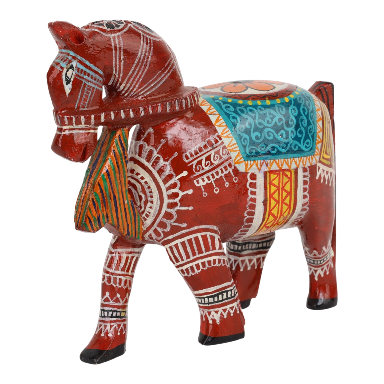 Indha Hand-Painted Hand-Carved Wooden Horse – Ethnic Indian & Corporate Gift