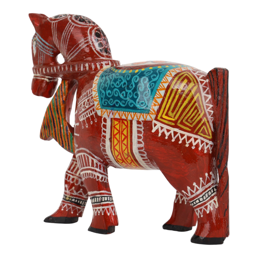 Indha Hand-Painted Hand-Carved Wooden Horse – Ethnic Indian & Corporate Gift