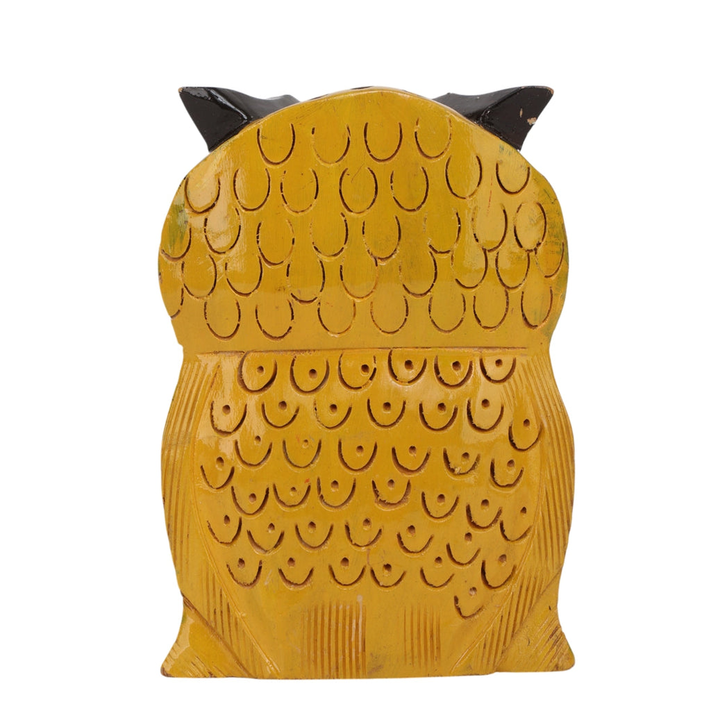 Indha Hand-Painted Owl | Hand Carved Pine Wood | Good Luck Gift | Festive Gift