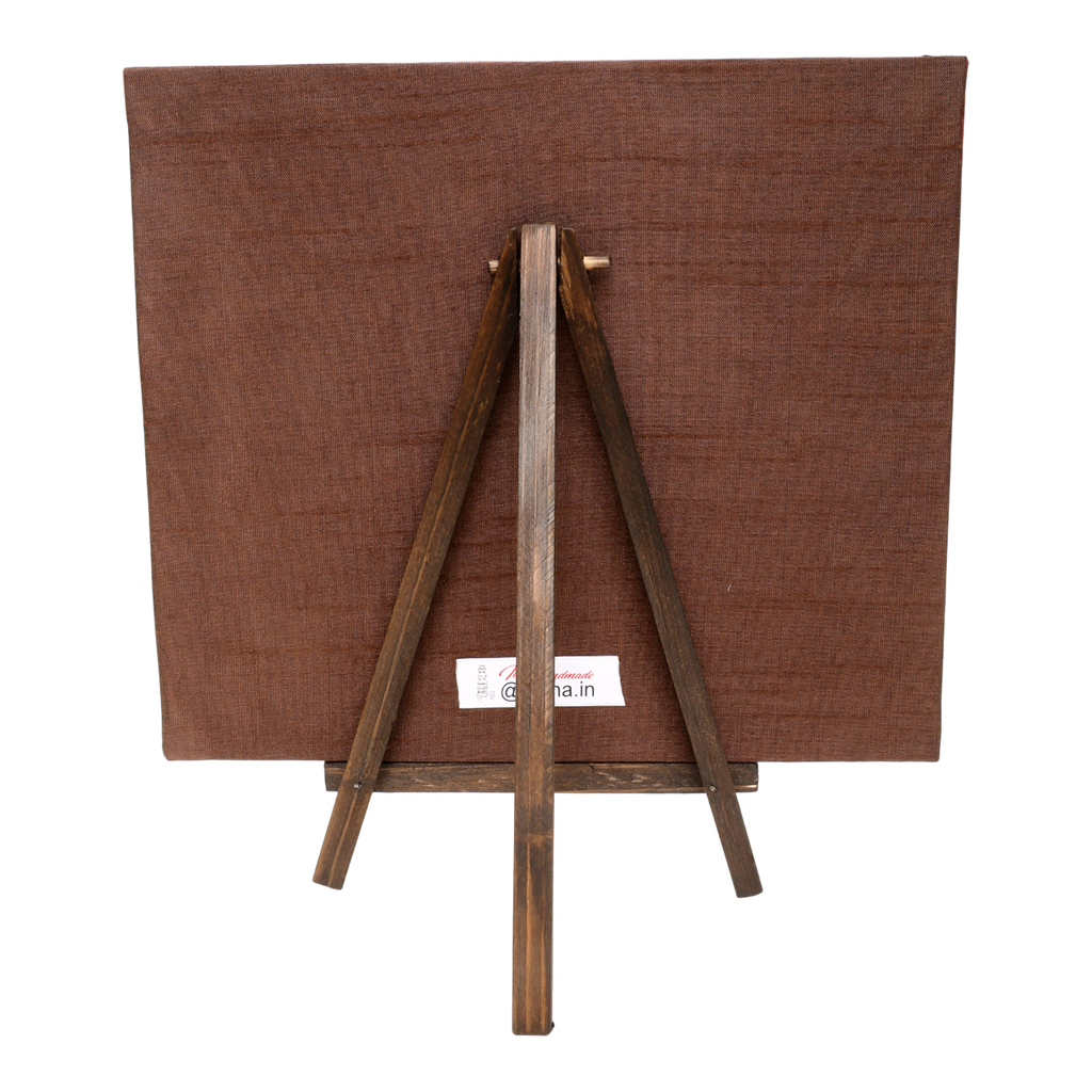 Indha Hand-Embroidered Rajasthani Desert Camel – Silk Textile Art with Mini Wooden Easel| Indian handmade Gift