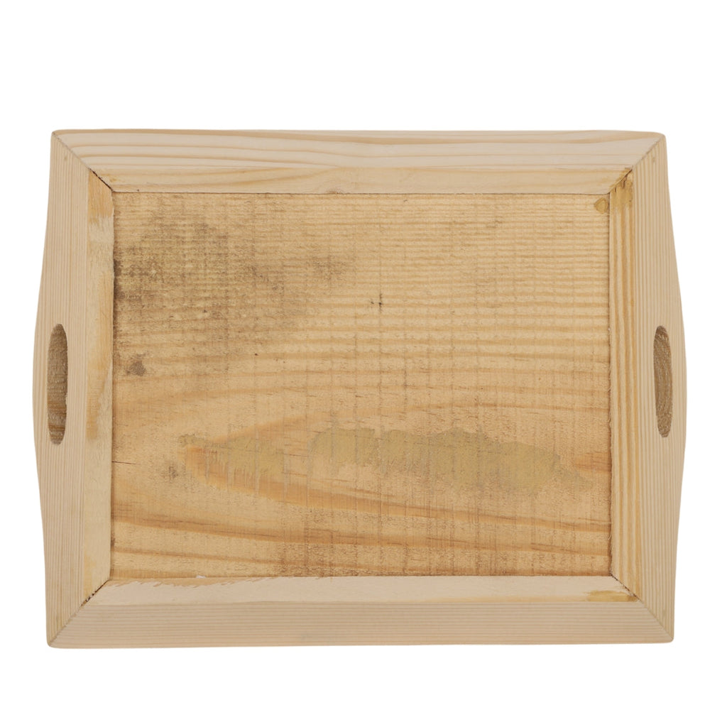 Indha Hand Embroidered Bird Motif Pine Wood Tray| Art Silk | Handmade Gift
