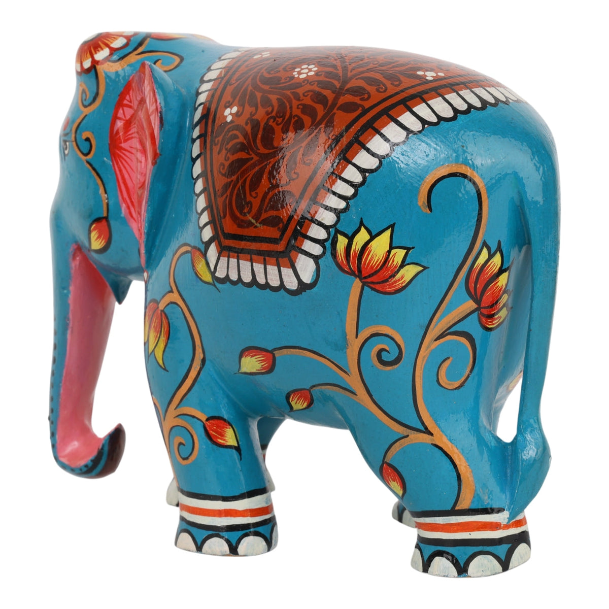 Indha Hand-Painted Hand Carved Wooden  Indian Elephant | Corporate Gift | Exquisite Artisanal Gift