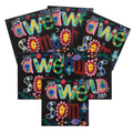 Indha Hand-Painted Wooden Coaster Set – Set of 6 | 4x4 inch | Repurposed Wood | Quirky “Be Awesome” Handwritten Reminder | Eco-Friendly Gift