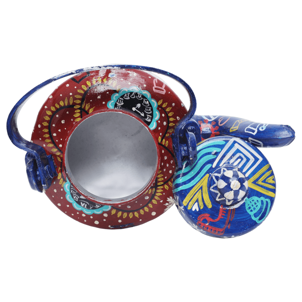 INDHA Hand-Painted Aluminium Christmas Theme Kettle | Large Decorative Vintage Tea Kettle for Holiday Home Décor & Gifting