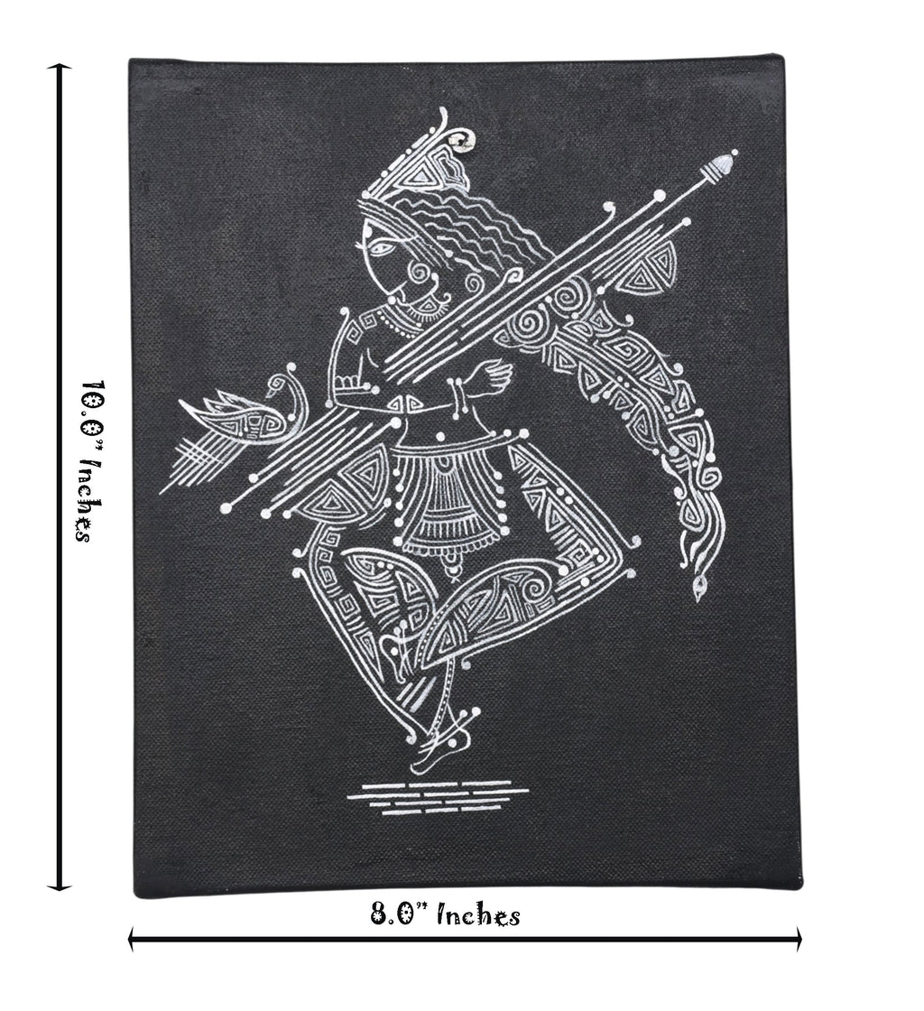 Indha Hand Painted Goddess Saraswati Wall Hanging Canvas | Ready-to-Gift Spiritual Art | Handmade Home Décor