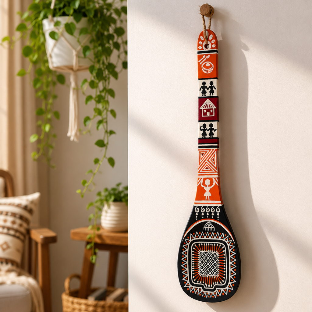Indha Traditional Handpainted Spoon | Unique Hand-painted Decorative Wooden Spoon