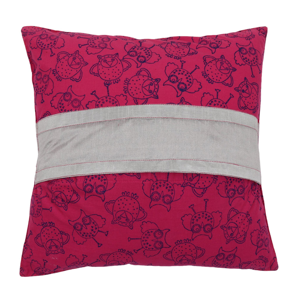 16" Hand Embroidered Cotton Cushion Cover Pack Of 2