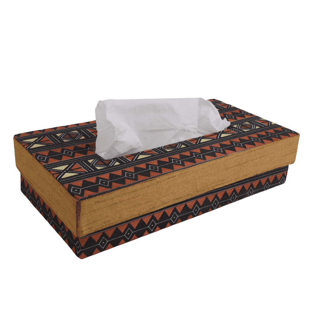 INDHA Tissue Box Geometric Print | Designer Printed Tissue Box | Home Utility | Car Utility | Handmade Gifting | Multicolour Tissue Box | Utility Product | Handcrafted Tissue Box