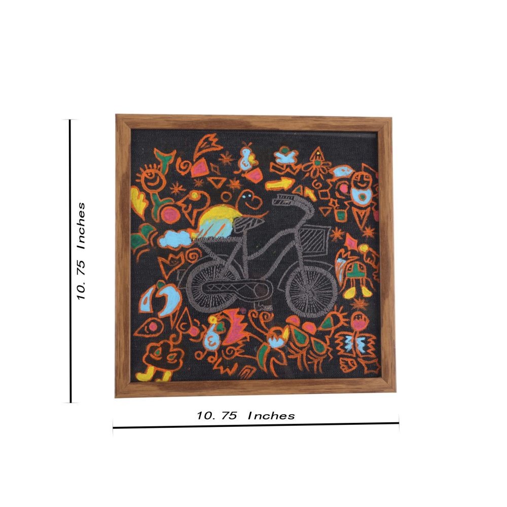 Indha Handcrafted Wall Decor | Cycle Embroidery Wall Decor  | Unique Art Decor | Home Decor | Handmade Gifting | Corporate Gifting | Office Employee Gifting | Eco-Friendly