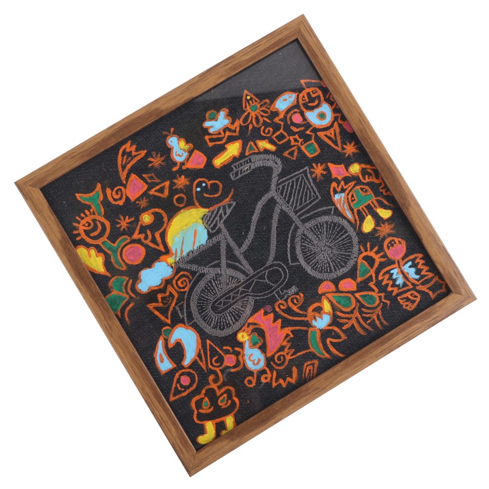 Indha Handcrafted Wall Decor | Cycle Embroidery Wall Decor  | Unique Art Decor | Home Decor | Handmade Gifting | Corporate Gifting | Office Employee Gifting | Eco-Friendly