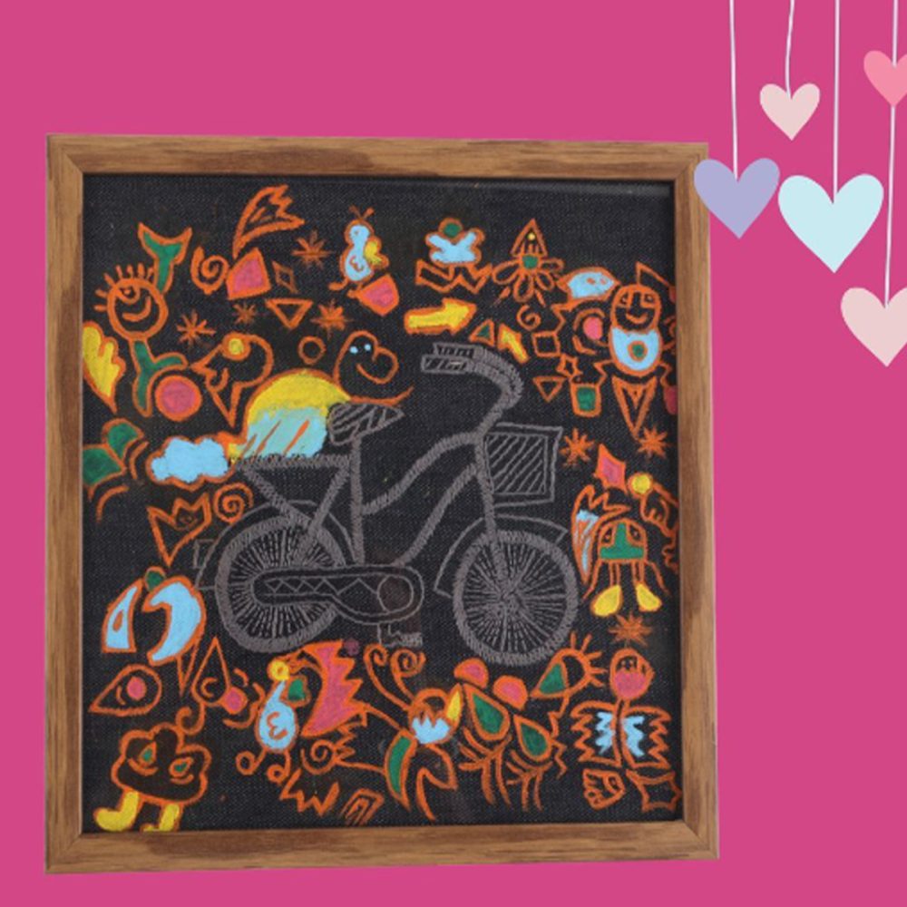 Indha Handcrafted Wall Decor | Cycle Embroidery Wall Decor  | Unique Art Decor | Home Decor | Handmade Gifting | Corporate Gifting | Office Employee Gifting | Eco-Friendly