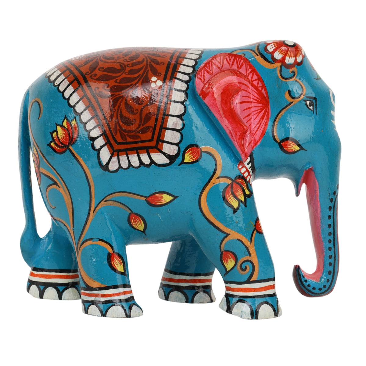 Indha Hand-Painted Hand Carved Wooden  Indian Elephant | Corporate Gift | Exquisite Artisanal Gift