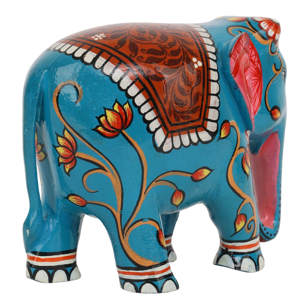 Indha Hand-Painted Hand Carved Wooden  Indian Elephant | Corporate Gift | Exquisite Artisanal Gift