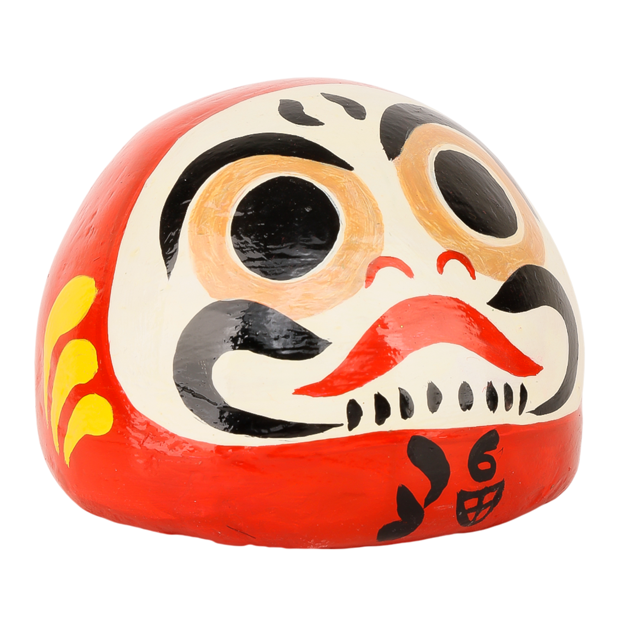 Indha Hand-Painted Paper-Mâché Japanese Daruma Doll | Japanese-Inspired Good-Luck Charm