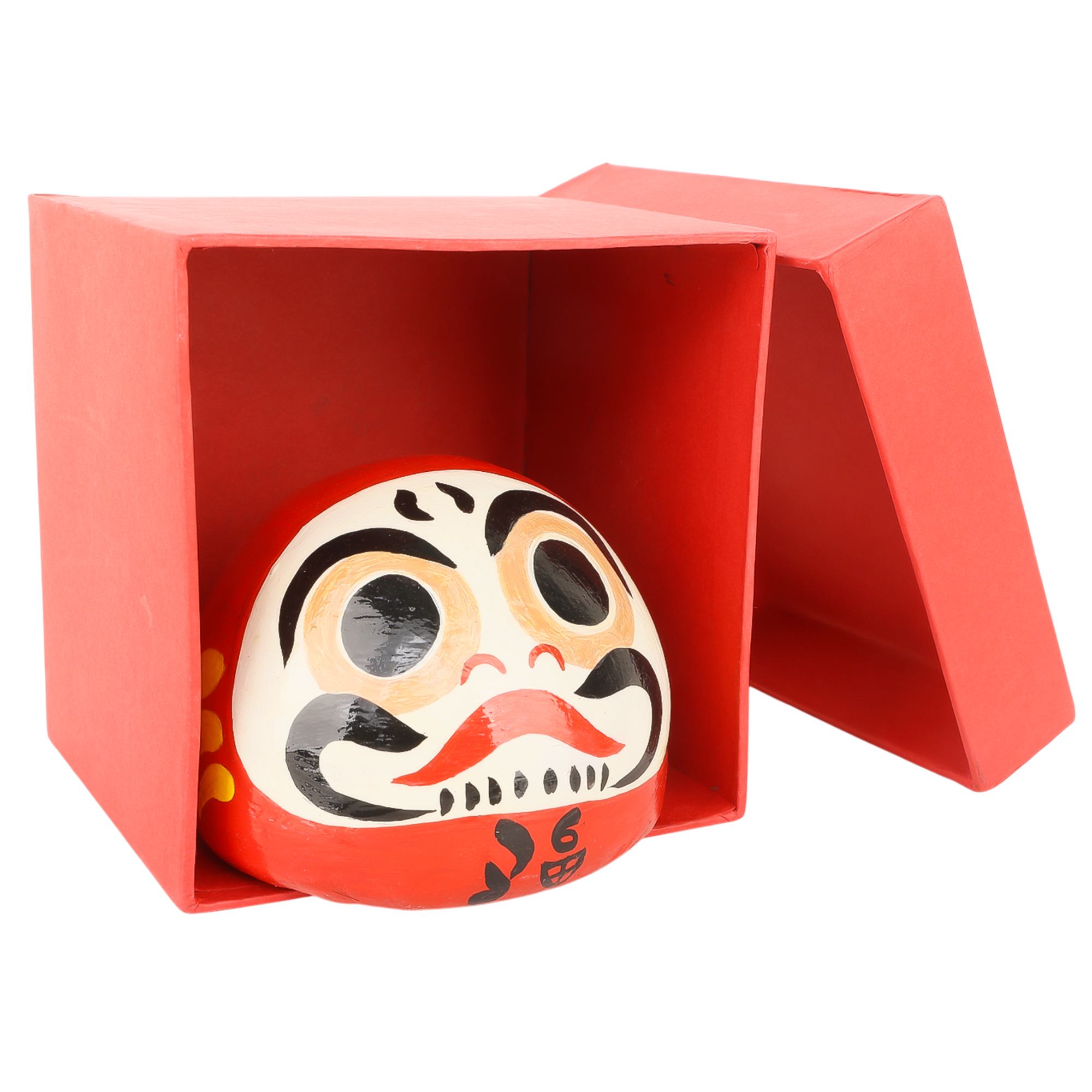 Indha Hand-Painted Paper-Mâché Japanese Daruma Doll | Japanese-Inspired Good-Luck Charm