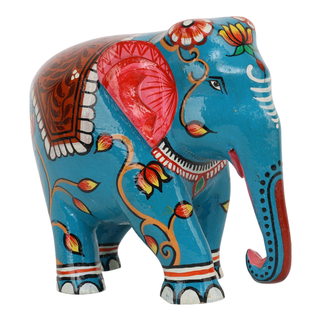 Indha Hand-Painted Hand Carved Wooden  Indian Elephant | Corporate Gift | Exquisite Artisanal Gift