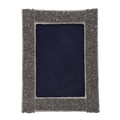 Indha Handcrafted Wooden Photo Frame | Unique Design Photo Frame | Picture Frame | Decorative Photo Frame | Silver Glass Beads Photo Frame | Zardozi Work Embroidery