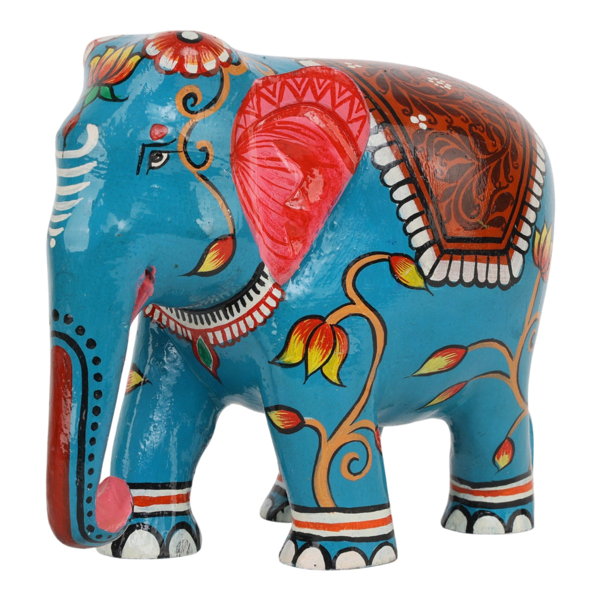 Indha Hand-Painted Hand Carved Wooden  Indian Elephant | Corporate Gift | Exquisite Artisanal Gift