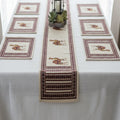 Indha Hand Block Printed Table Runner & Placemat Set – 7-Piece Dining Table Linen Collection