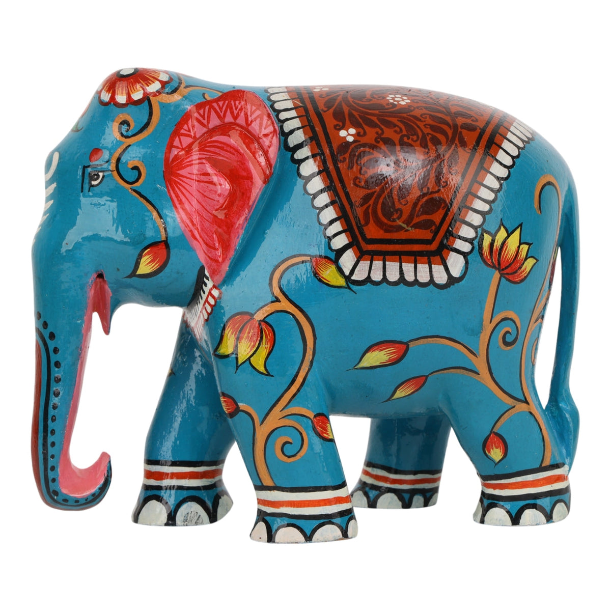 Indha Hand-Painted Hand Carved Wooden  Indian Elephant | Corporate Gift | Exquisite Artisanal Gift