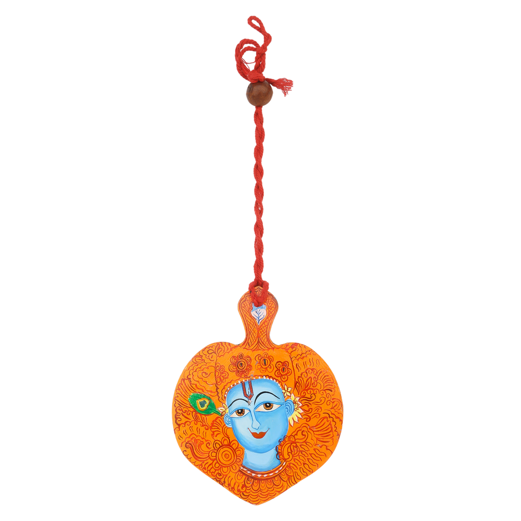 Indha Hand Painted Lord Krishana & Kartikeya Print Wall Hanging Set of 2