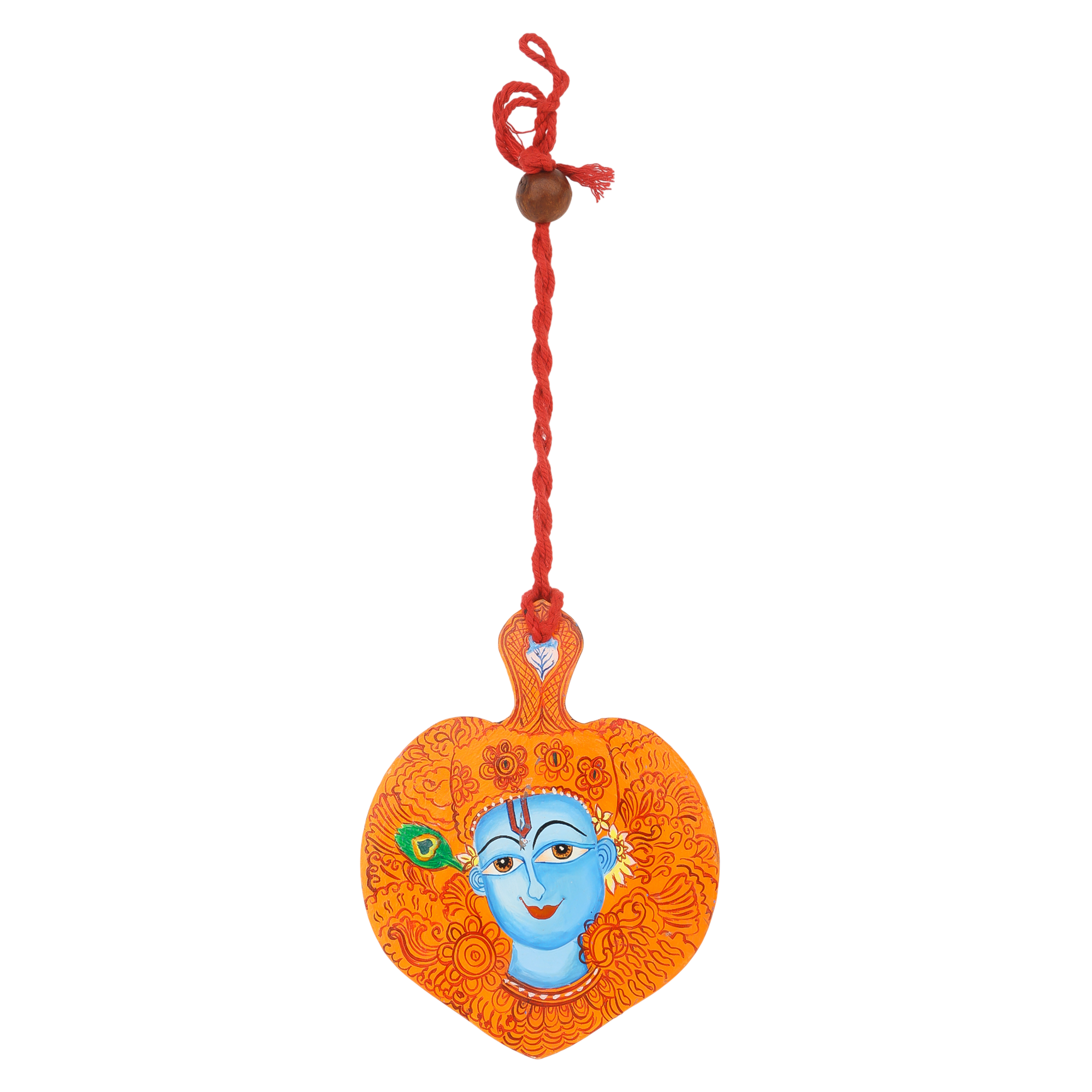 Indha Hand Painted Lord Krishana & Kartikeya Print Wall Hanging Set of 2