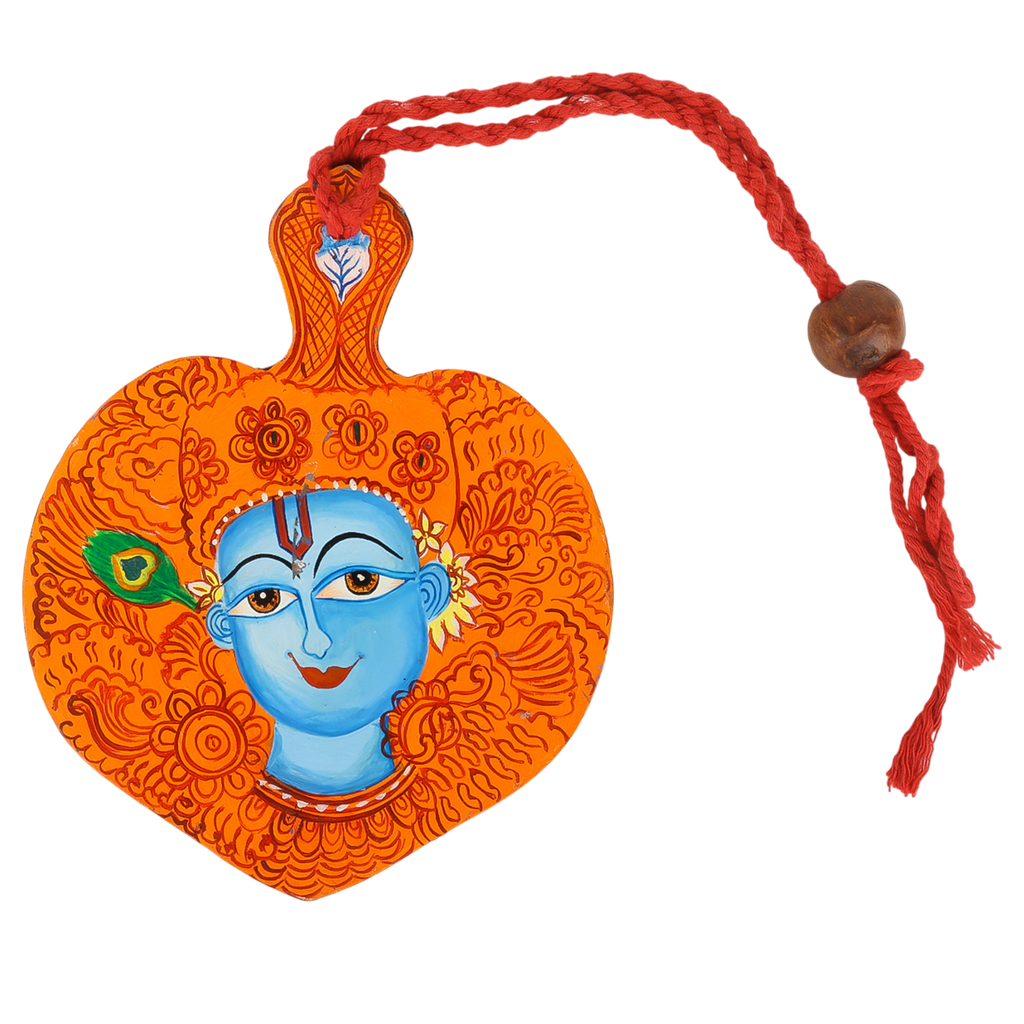 Indha Hand Painted Lord Krishana & Kartikeya Print Wall Hanging Set of 2