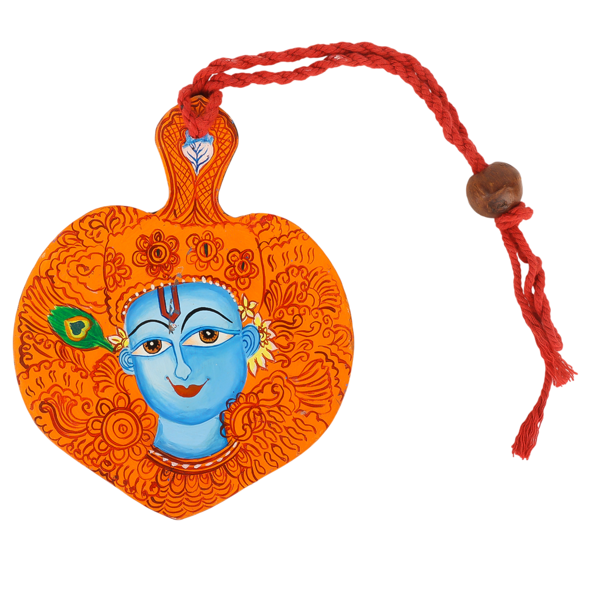Indha Hand Painted Lord Krishana & Kartikeya Print Wall Hanging Set of 2