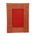Indha Handcrafted Brocade Photo Frame | Unique Design Photo Frame | Picture Frame | Stylish Photo Frame | Doily Lace Border Photo Frame | Gold Ethnic Design | Eco-Friendly| Corporate Gifting | Office Employee Gifting | Home Decor | Handmade Photo Frame