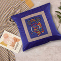 Indha Hand Embroidered Cushion Cover Elephant Embroidery | Dupion Silk Cushion Cover |  Corporate Gifting | Home Furnishing | Home Improvement | Home Decor | Set of 2,16x16 Inches Cushion Cover