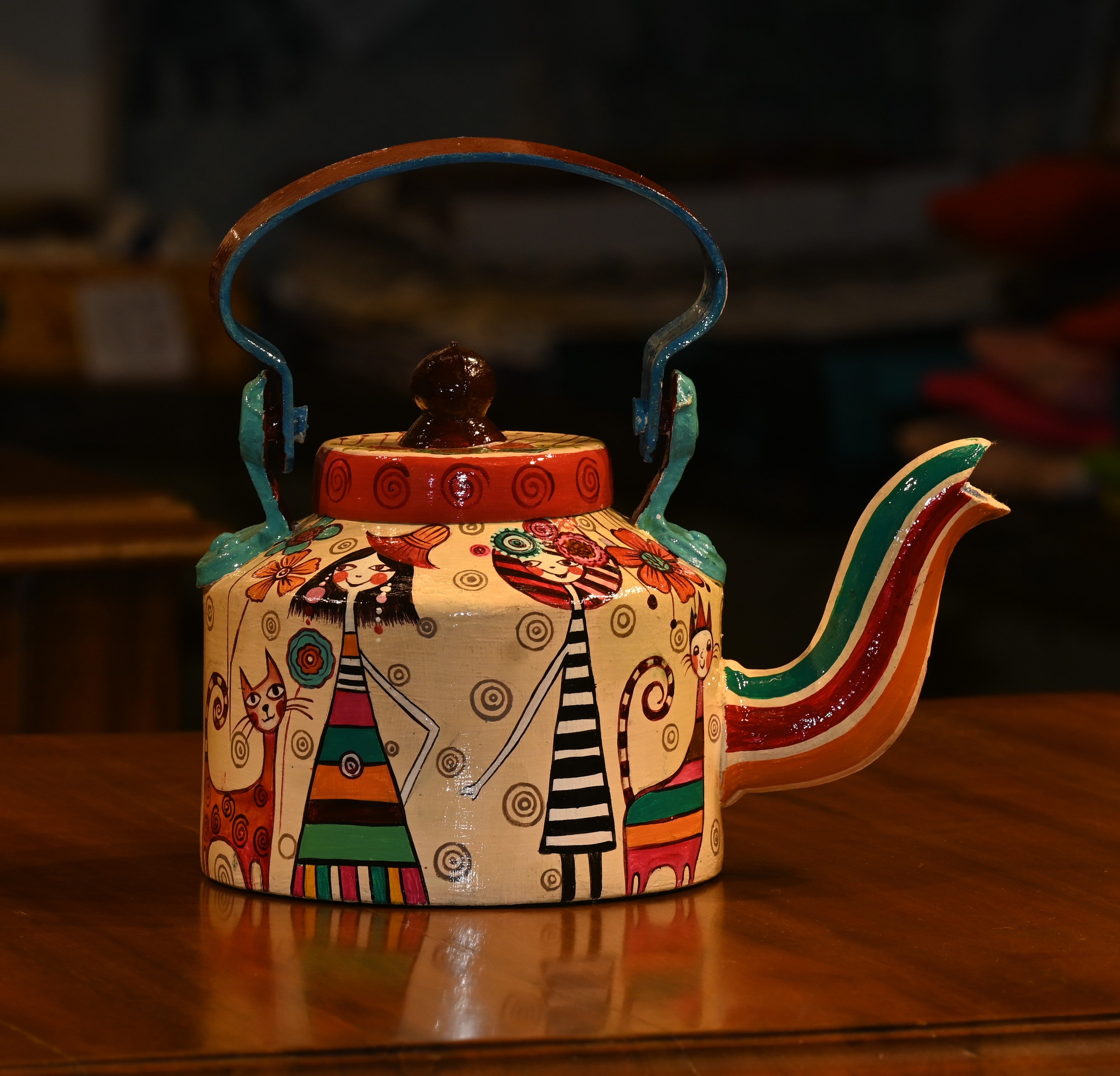 Indha Hand-Painted Kettle | Quirky Motifs | Joyful Table décor | Gift of all times | unique corporate gift