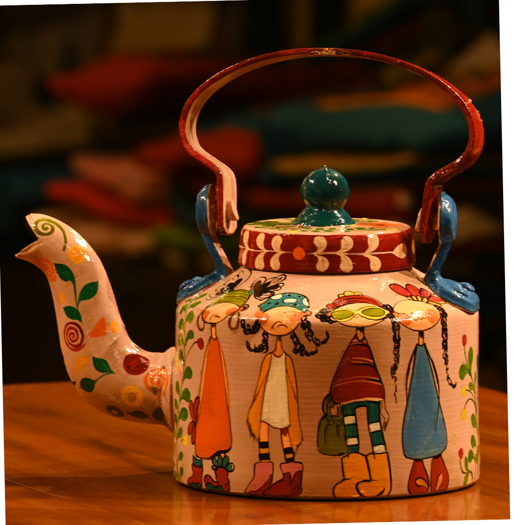Indha Hand-Painted Kettle | Quirky Motifs | Joyful Table décor | Gift of all times | unique corporate gift