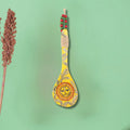 Indha Hand-Painted Wooden Spoon Décor – Madhubani Sun Art | Yellow Wall Accent with Jute & Beads | Travel-Friendly Indian Souvenir | Handmade Gift