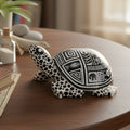 Indha Hand-Painted Wooden Turtle | Hand-Carved Table Décor & Paperweight | Cute Gift