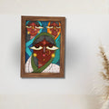 Indha Hand-Painted Abstract Wall Art | Made from Repurposed Tablet &amp; Wood | Sustainable &amp; Framed | Unique Corporate Gift| Three Women Art Acrylic Colours